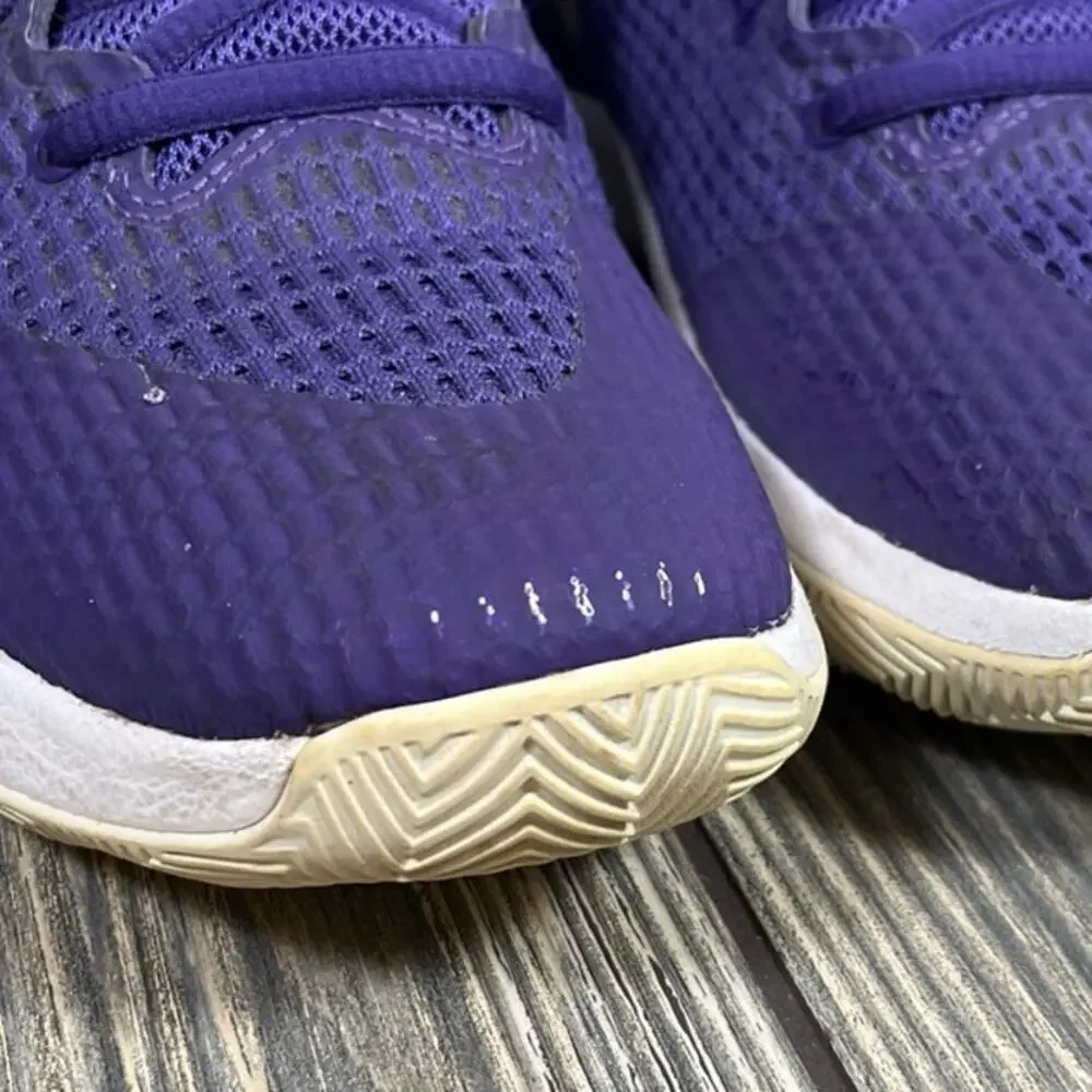 Nike Zoom Rev TB Basketball Shoes Sneakers Y5.5 W7 Purple Silver 922048-500‎